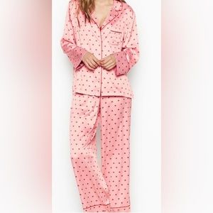 Victoria’s Secret Satin Red Heart Pajama Set